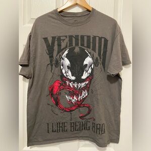 Venom Shirt Mens XL Gray Universal Studios Marvel I Like Being Bad Graphic Tee